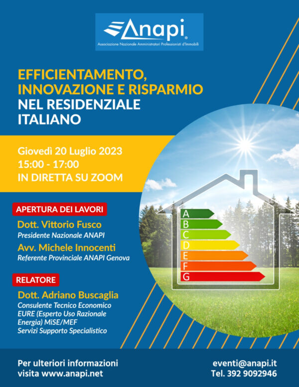 Webinar gratuito ANAPI sull’efficientamento e l’innovazione negli edifici residenziali