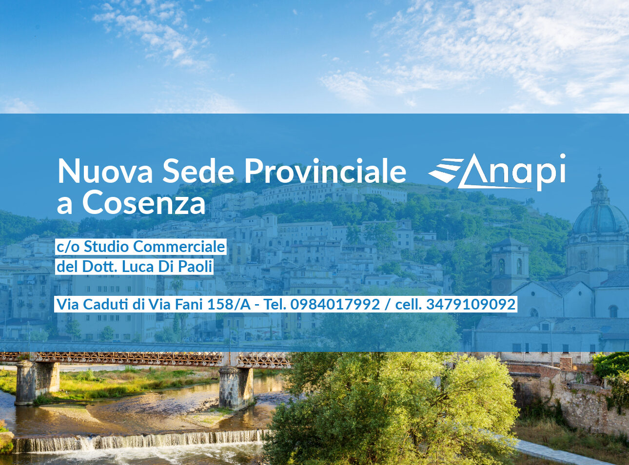 Nuova Sede Provinciale ANAPI a Cosenza